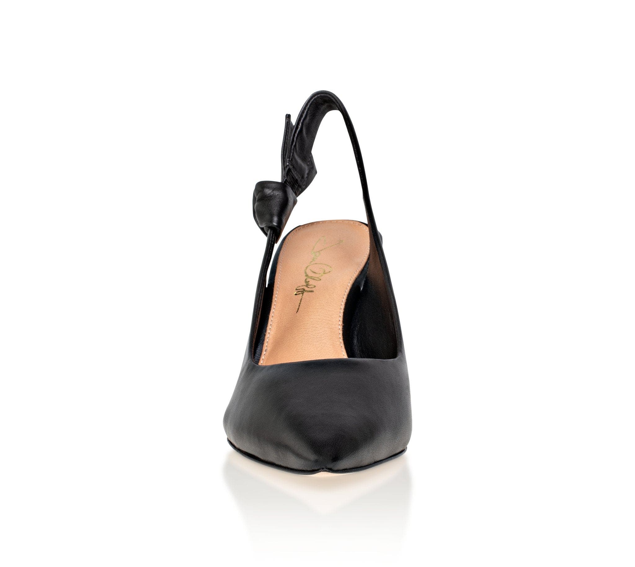 Joan Oloff Shoes Daphne Leather Slingback Pump, Alternate, color, Black