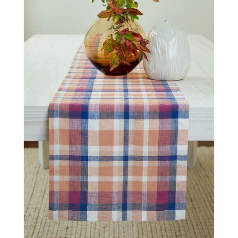 Linen Table Runner - Fall Flavors Madras