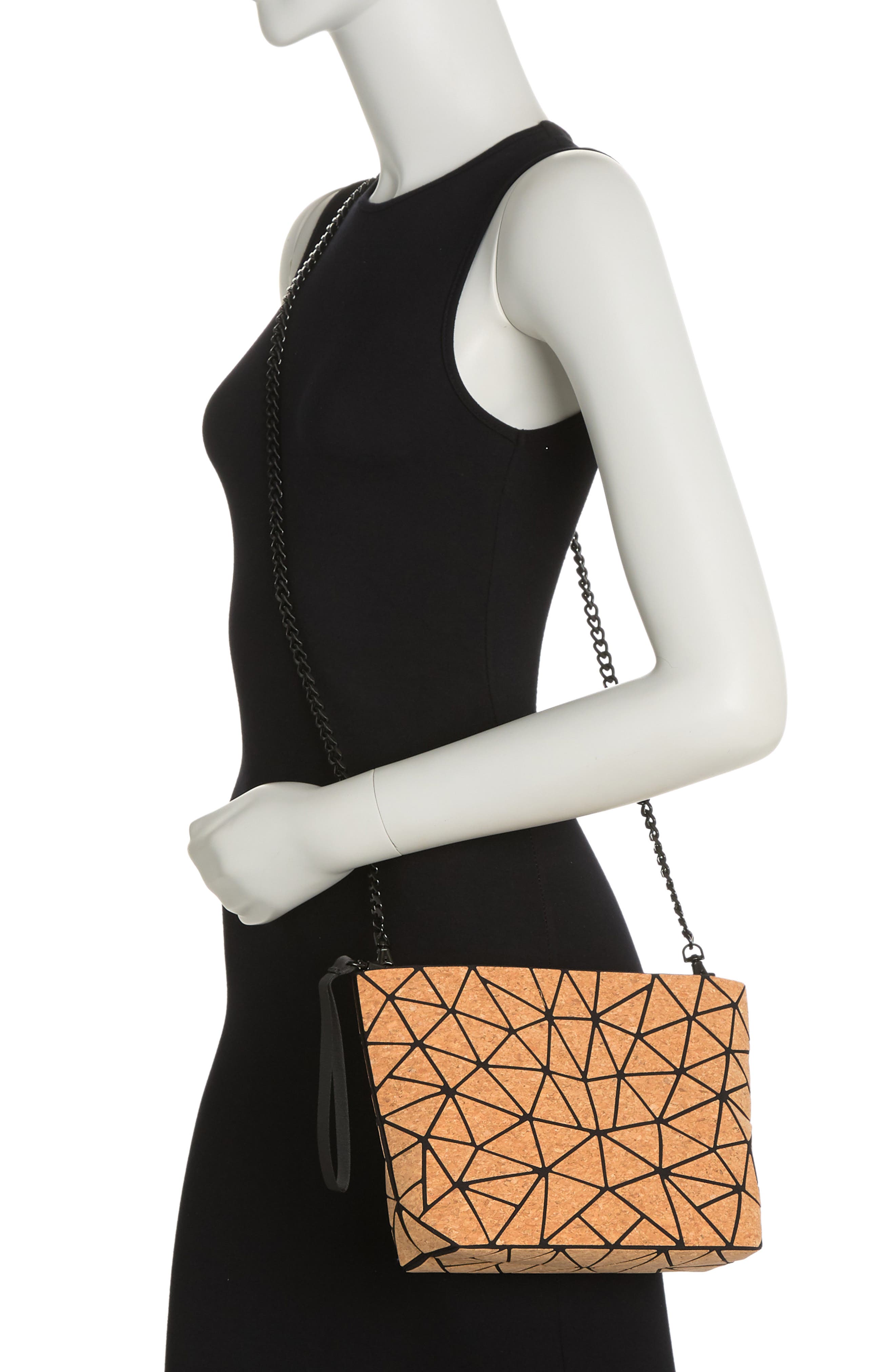 Slanted Triangle Convertible Clutch, Alternate, color, SOLID CORK