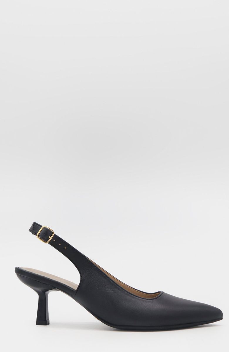 STIVALI NEW YORK Lusso Leather Slingback Kitten Heel, Alternate, color, Black