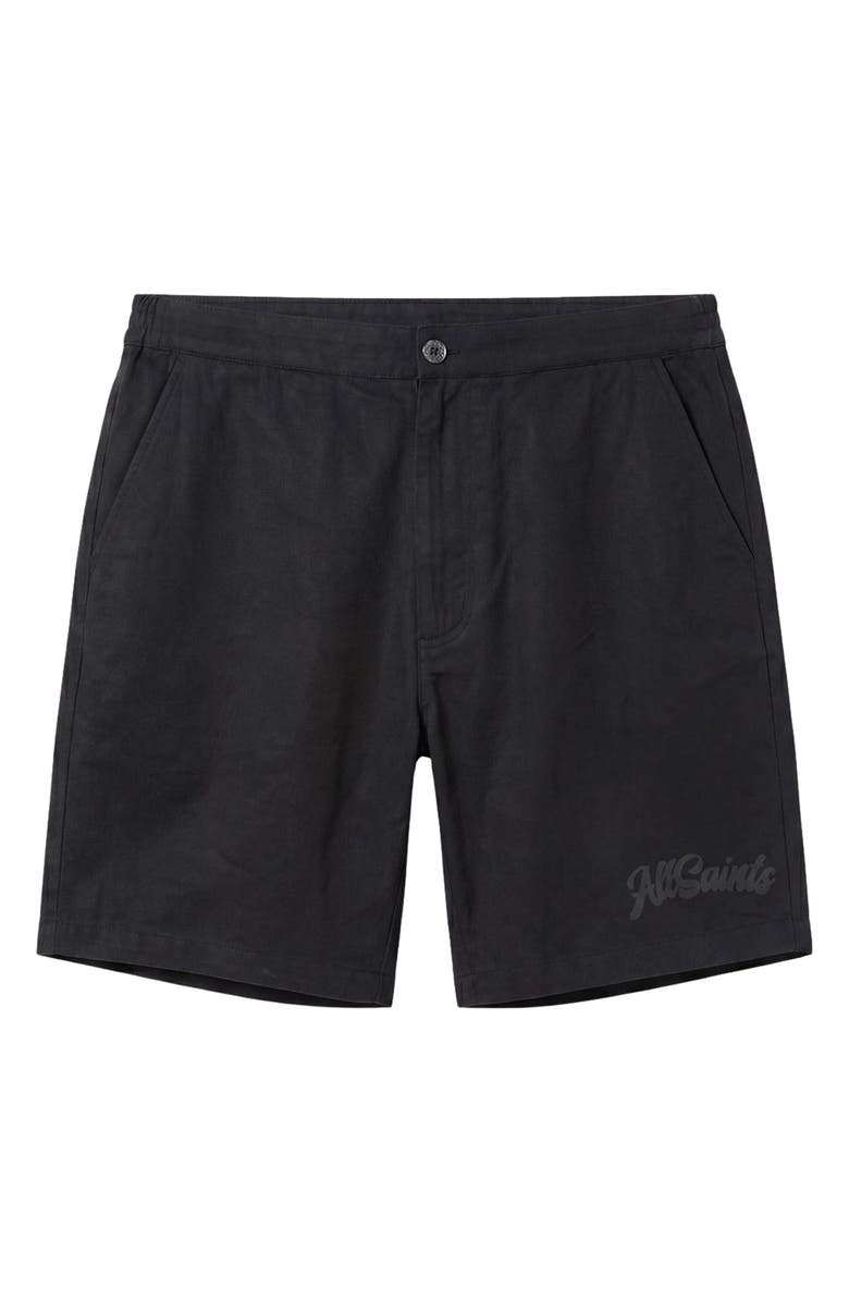AllSaints Circe Flat Front Shorts, Main, color, Jet Black