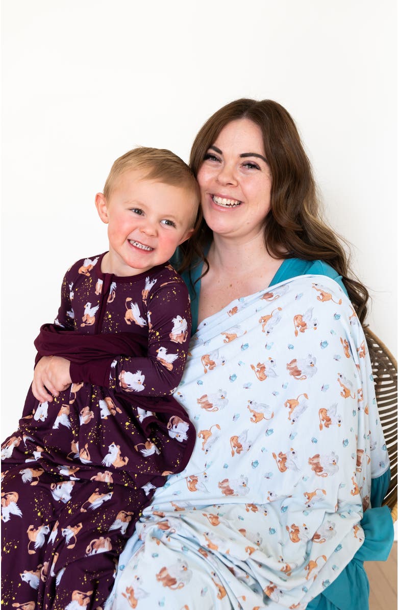 Laree + Co Griffin Butterflies Ruffle Toddler Blanket, Alternate, color, Blue