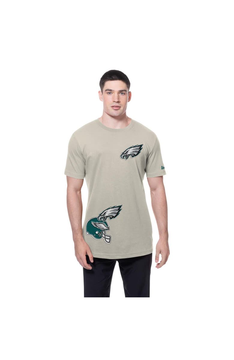 New Era Men's New Era Light Beige Philadelphia Eagles Multi Patch T-Shirt, Alternate, color, Light Beige