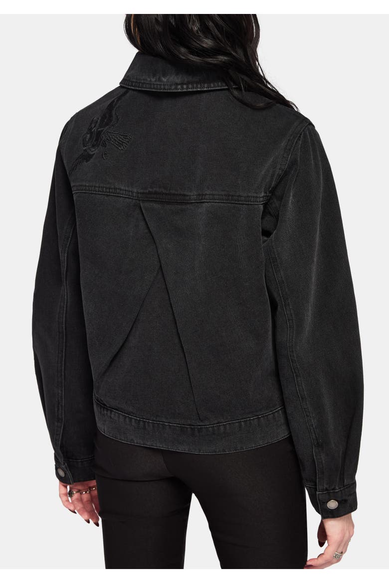 Selin Boxy Denim Jacket, Alternate, color, Black