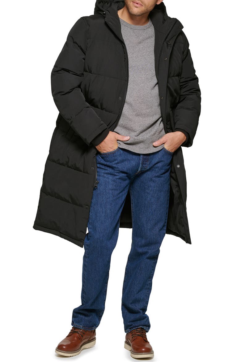 Long Hooded Puffer Parka, Alternate, color, BLACK