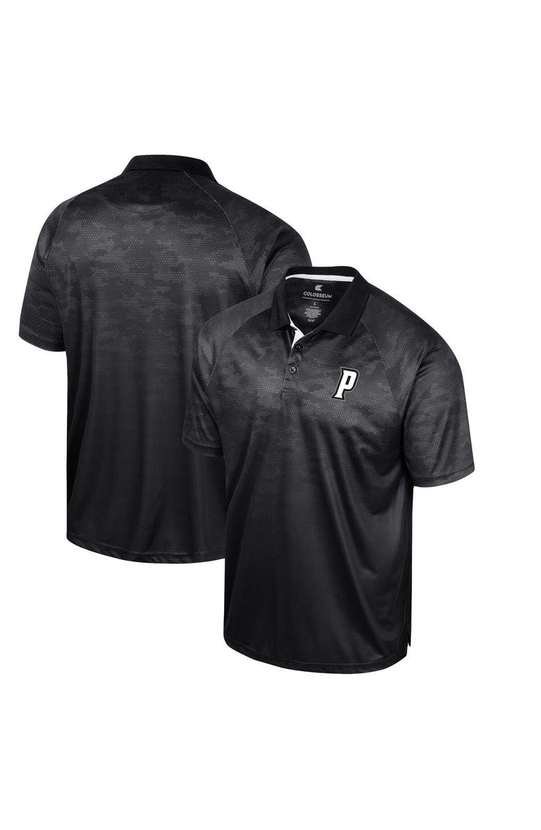 COLOSSEUM Men's Colosseum Black Providence Friars Honeycomb Raglan Polo, Main, color, 