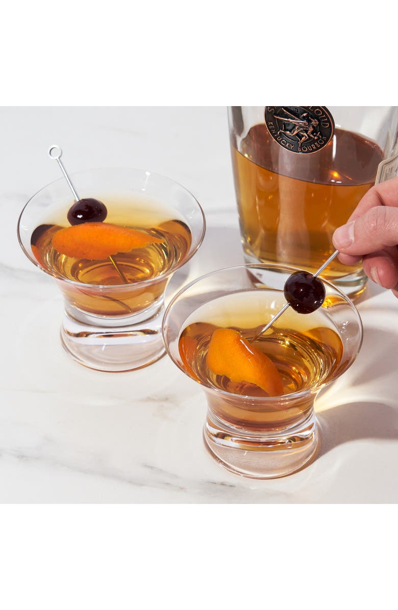 Viski Raye Crystal Stemless Manhattan Glasses Set of 2, Alternate, color, Clear