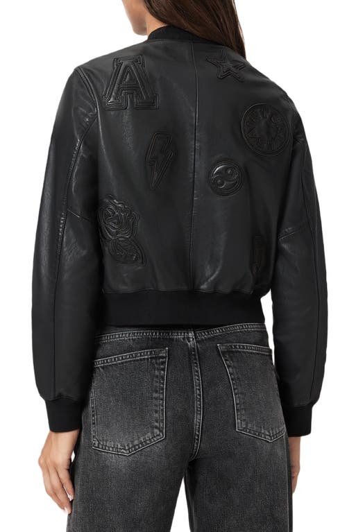 Allsaints Orten 94 Leather Bomber Jacket In Black