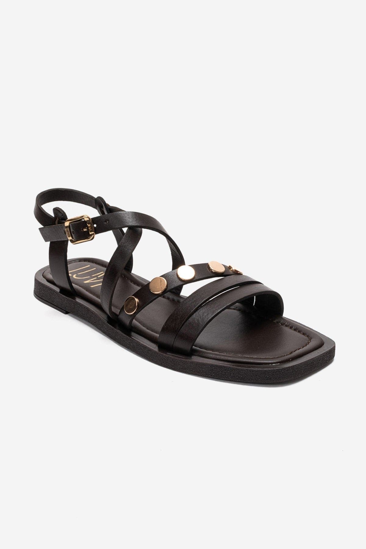 Poole Leather Multi Strap Sandal, Alternate, color, Brown
