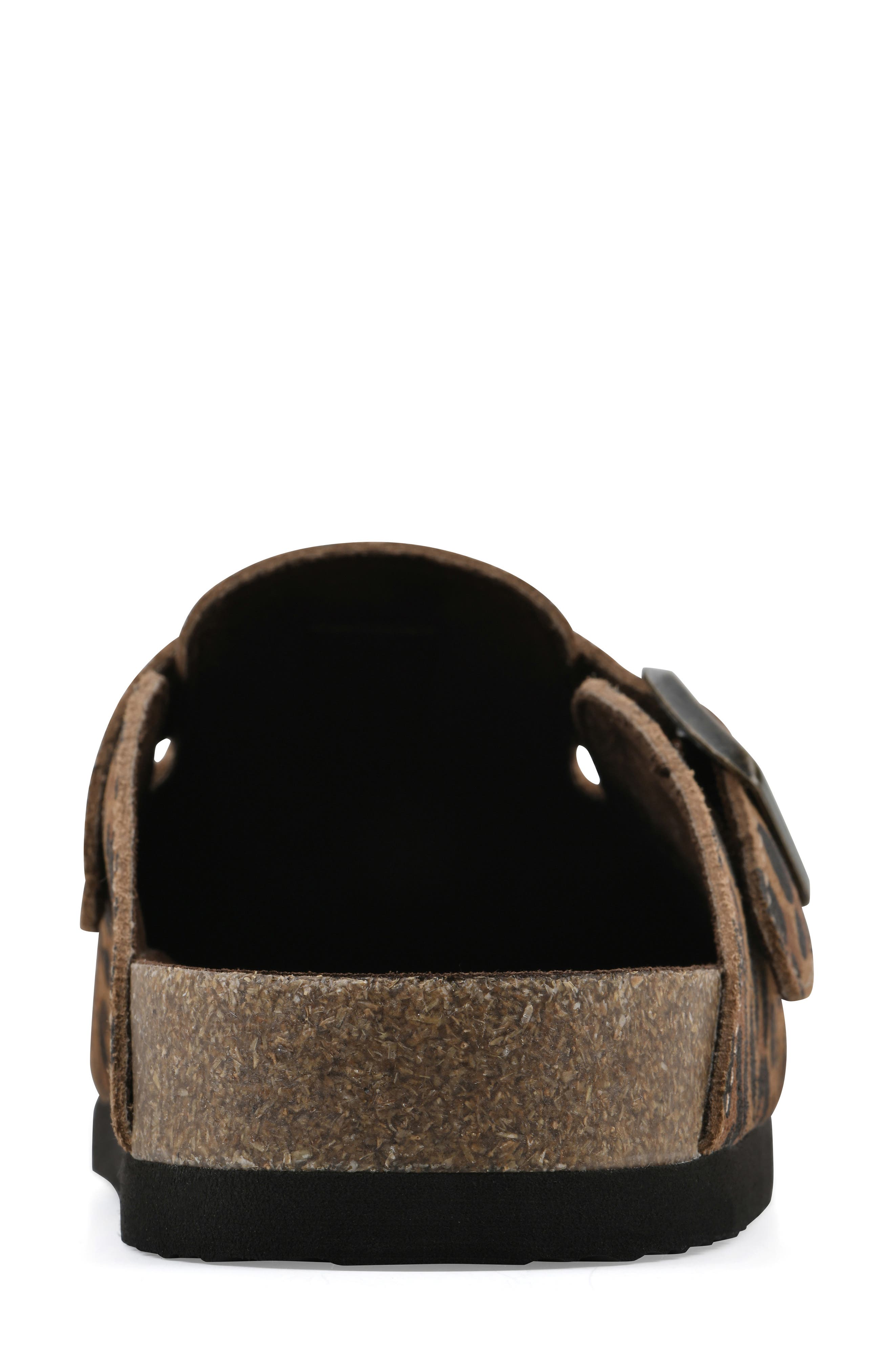 White Mountain Footwear Bari Faux Shearling Footbed Suede Mule, Alternate, color, Brown/ Leopard/ Suede