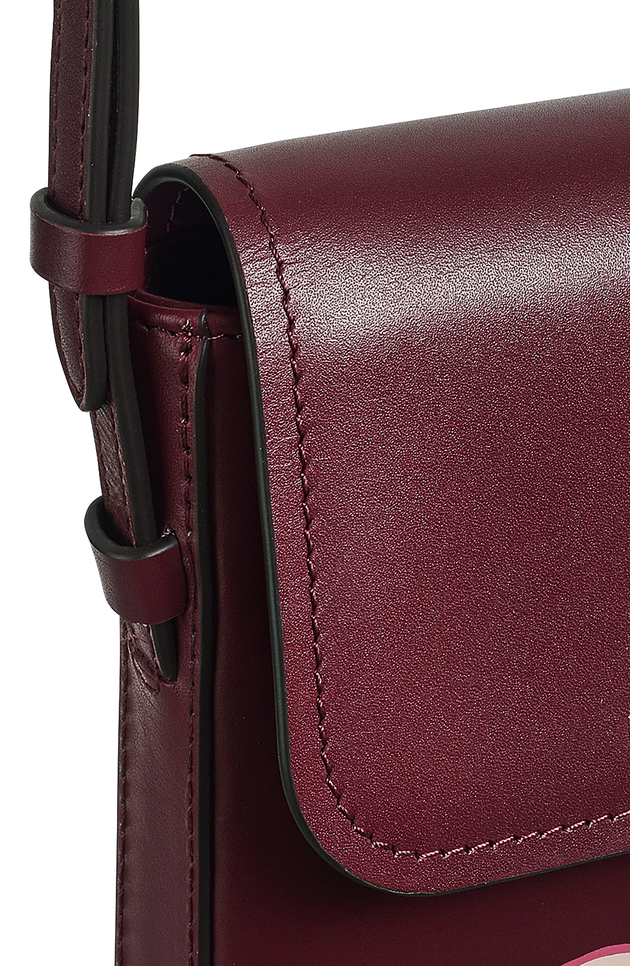 Radley Liverpool Lane Bloom Medium RFID Phone Crossbody Bag, Alternate, color, Merlot