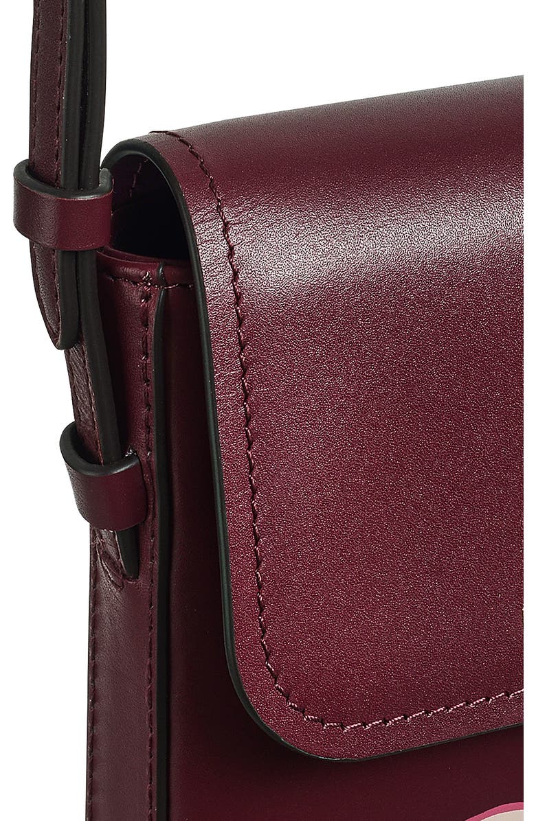 Radley Liverpool Lane Bloom Medium RFID Phone Crossbody Bag, Alternate, color, Merlot