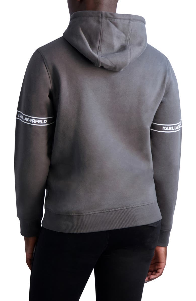 KARL LAGERFELD PARIS Logo Patch Hoodie Sweatshirt, Alternate, color,