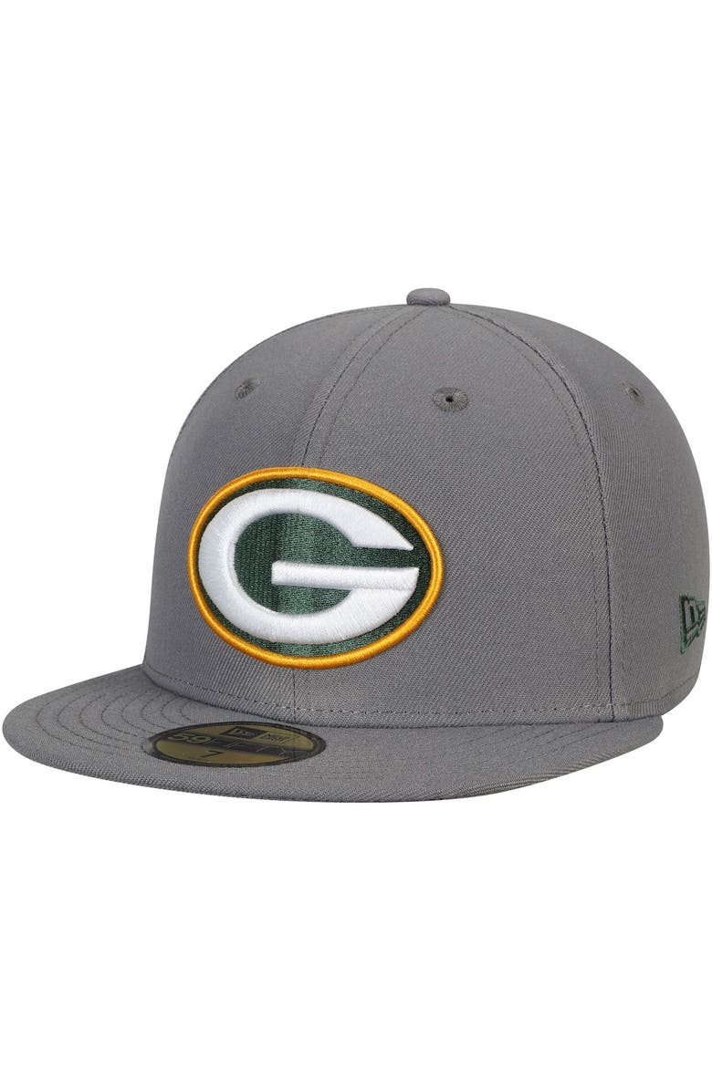 New Era Men's New Era Graphite Green Bay Packers Storm 59FIFTY Fitted Hat, Alternate, color, 