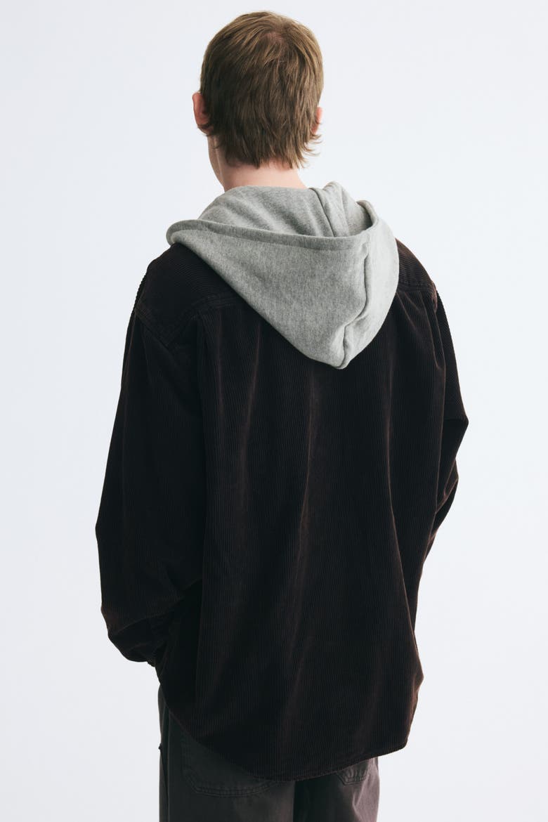 Corduroy Overshirt, Alternate, color, Charcoal gray