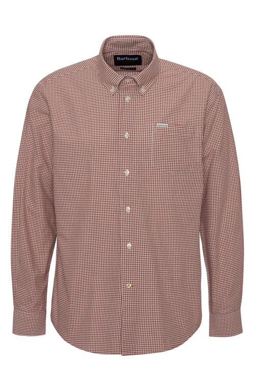 Barbour Finwell Tailored Fit Gingham Button-down Shirt In Rust