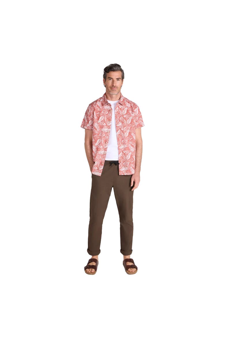 Tropical Leaves Short-Sleeved Shirt, Alternate, color, Rust