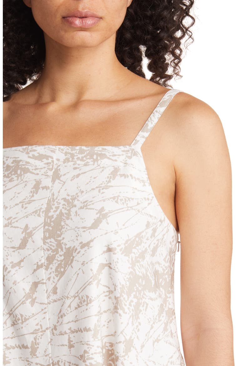 A-Line Midi Dress, Alternate, color, IVORY CLOUD- TAN SPLATTER