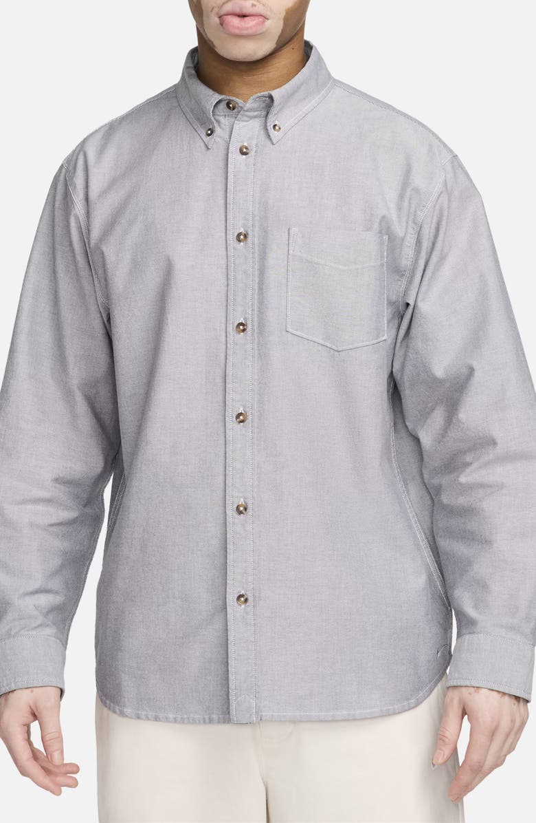 Nike Life Oversize Button-Down Oxford Shirt, Main, color,