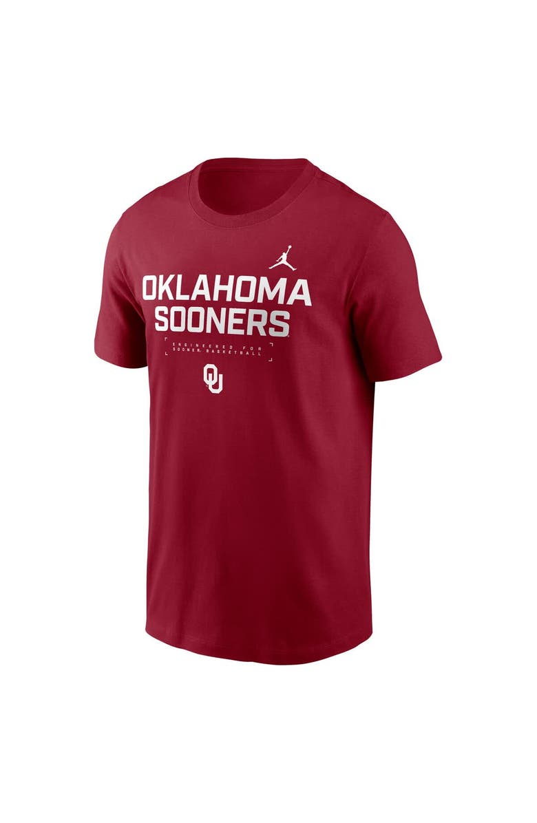 Jordan Brand Men's Jordan Brand Crimson Oklahoma Sooners 2025 Courtside Basketball Performance T-Shirt, Alternate, color, Crimson
