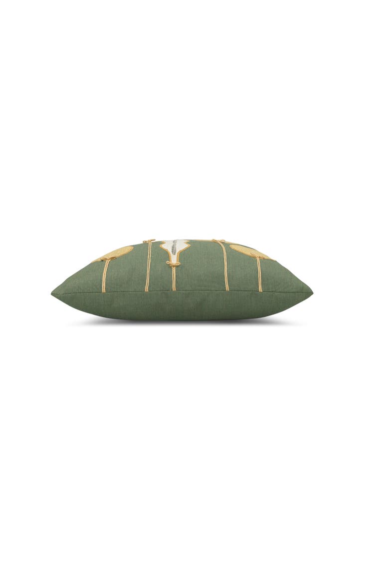 Ornaments Hand Appliqued Indoor & Outdoor Woven Accent Holiday Pillow, Alternate, color, Fern