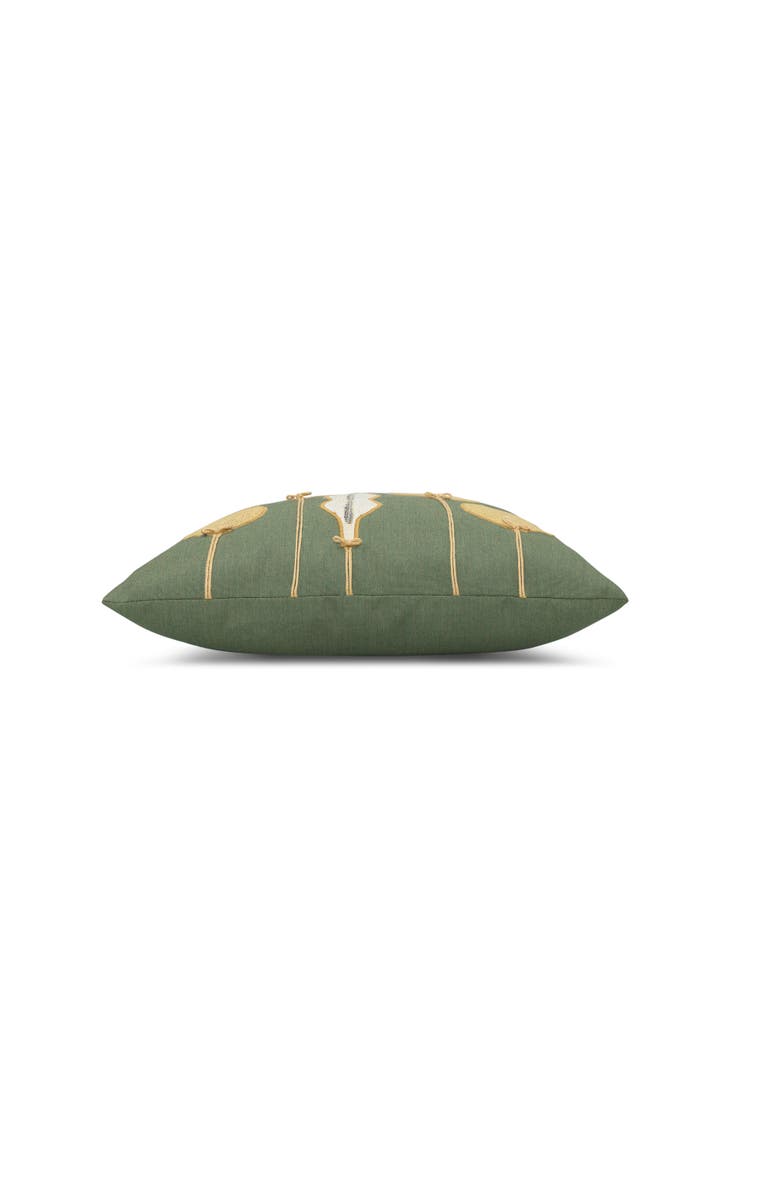Elaine Smith Ornaments Hand Appliqued Indoor & Outdoor Woven Accent Holiday Pillow, Alternate, color, Fern