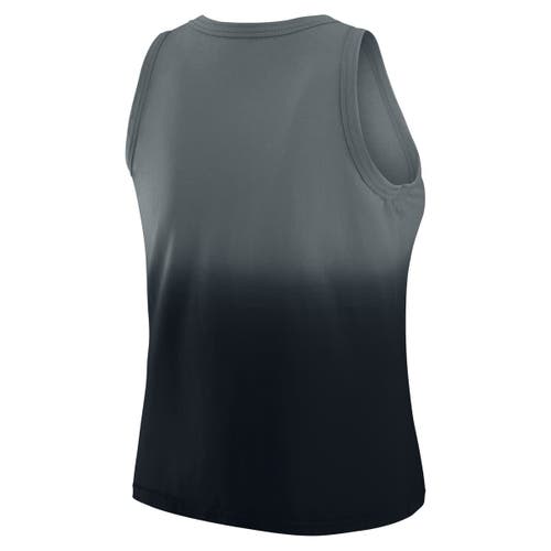Wear By Erin Andrews X Gracie Hunt Black Carolina Panthers Ombre Tank Top In Multi