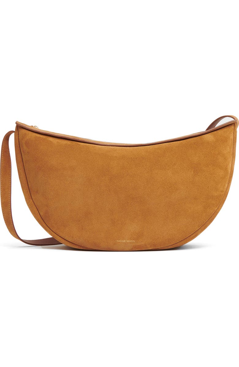 Mansur Gavriel Large Moon Suede Sling Bag, Main, color,