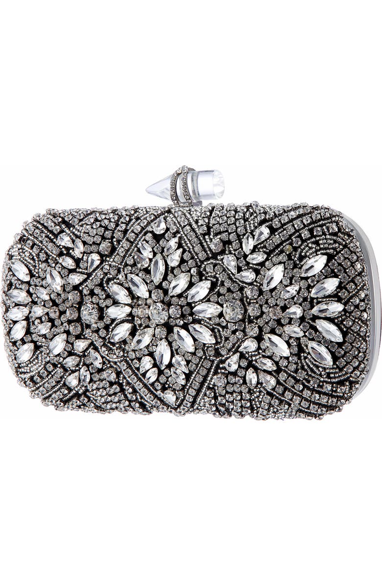 Nina Gelsey Crystal Embellished Minaudière, Alternate, color, Black-White