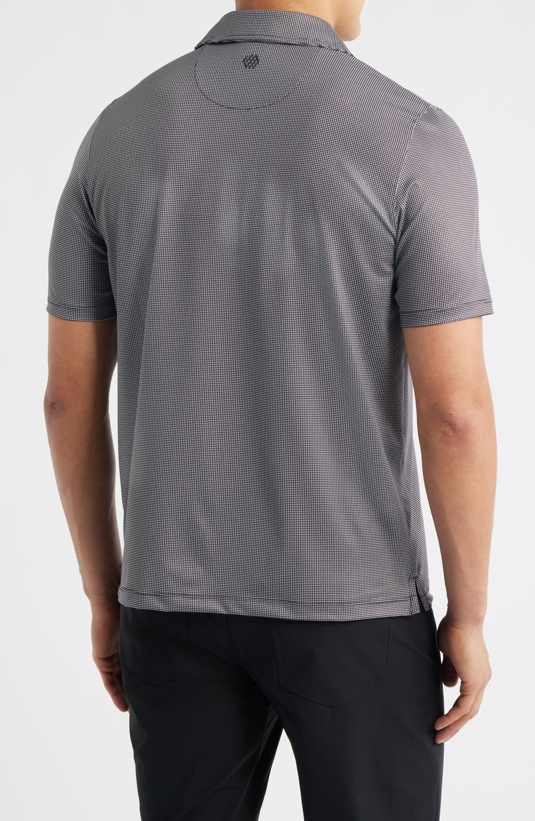 Johnston & Murphy XC+<sup>™</sup> Ace Micropattern Performance Golf Polo, Alternate, color, Black/ White Gingham