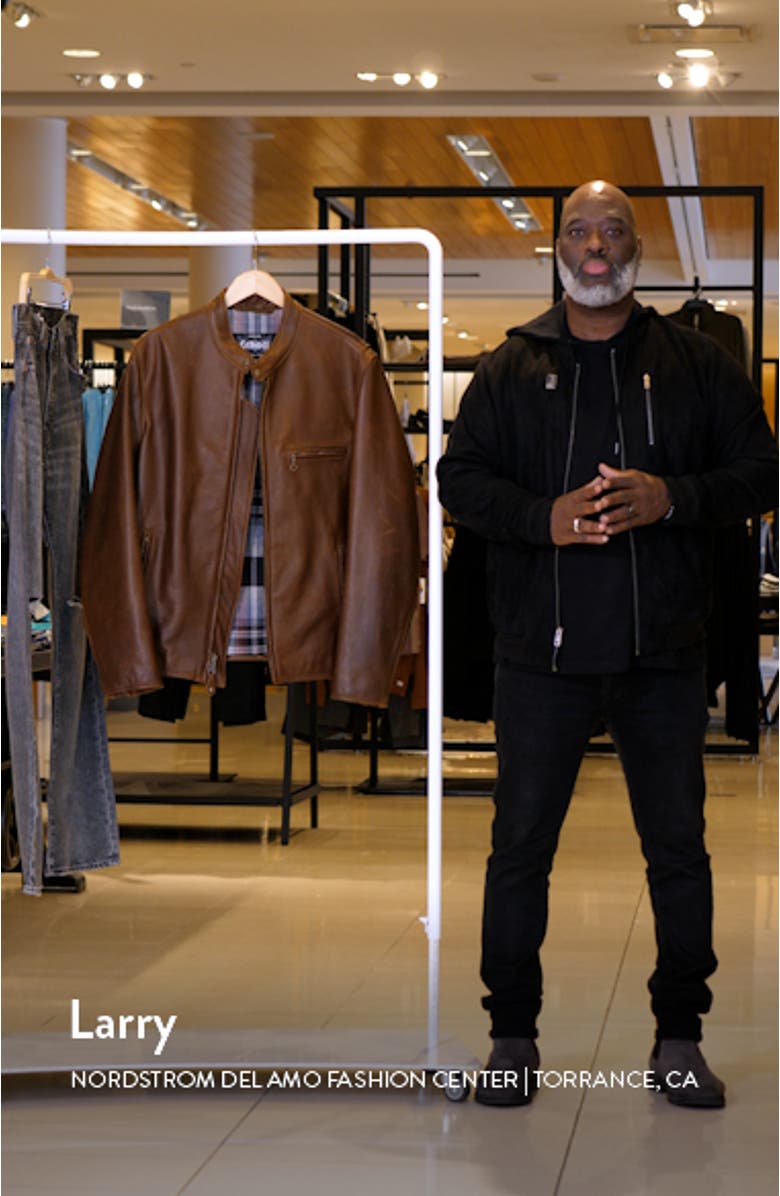 Café Racer Oil Tanned Leather Moto Jacket, sales video thumbnail