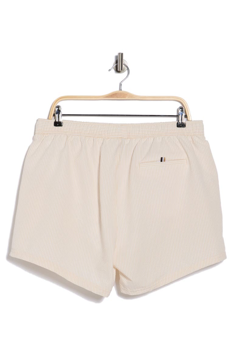 BOSS Velvetfish Seersucker Swim Trunks, Alternate, color, Open White