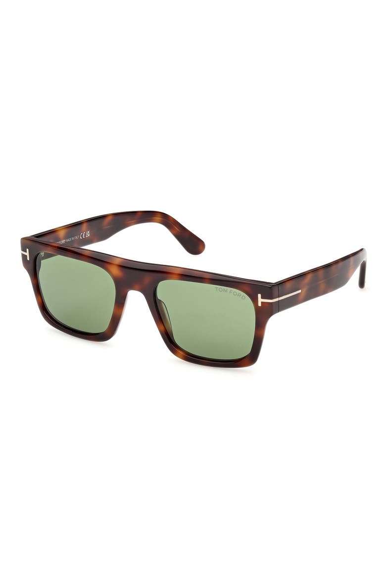 Cyrus 53mm Square Sunglasses, Alternate, color, SHINY HAVANA / VINTAGE GREEN