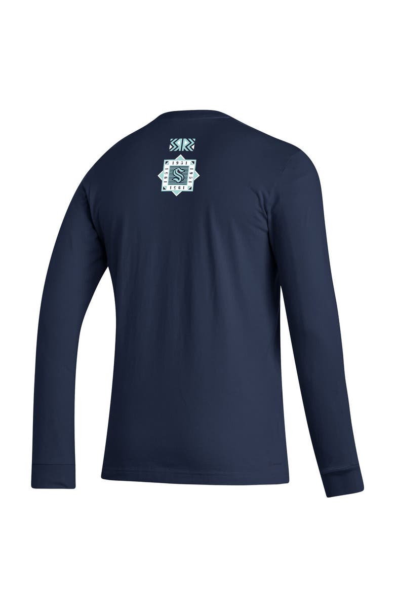 adidas Men's adidas Navy Seattle Kraken Reverse Retro 2.0 Fresh Playmaker Long Sleeve T-Shirt, Alternate, color, 