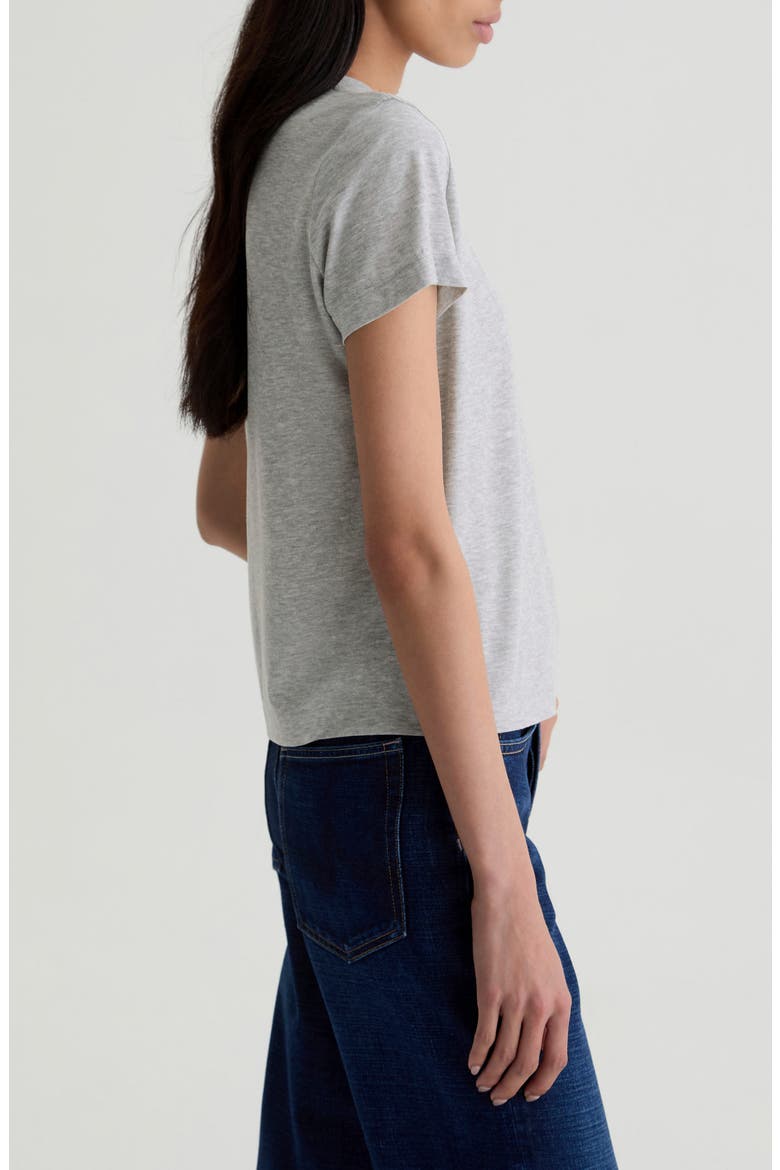 Zoie Cotton & Linen Blend T-Shirt, Alternate, color, HEATHER GREY