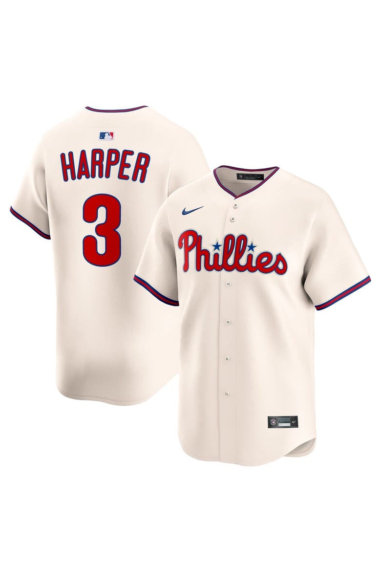 Men's Nike Bryce Harper Cream Philadelphia Phillies Alternate Limited Jersey, Main, color, Cream