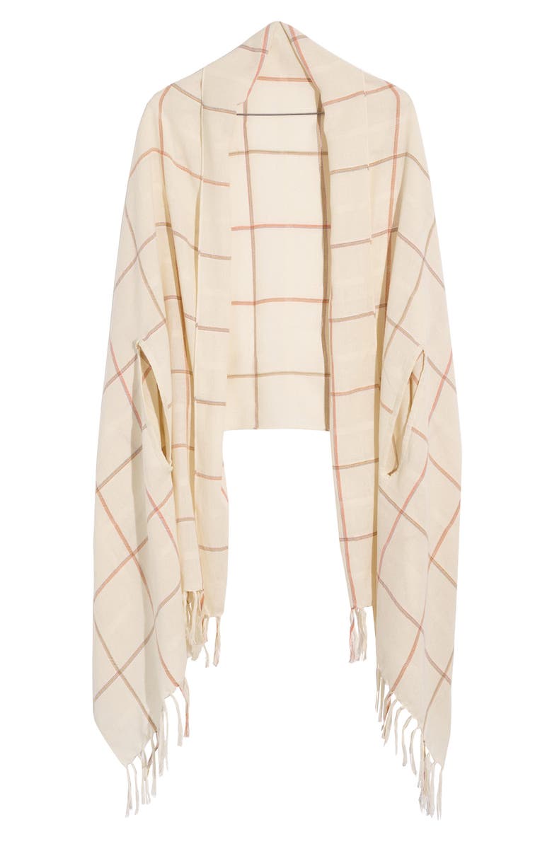 Madewell Windowpane Check Cape Scarf, Main, color, 