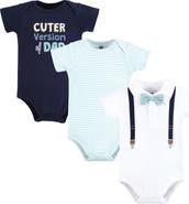 Hudson Baby Little Soft Cotton All-in-One Outfits, Set of 3
