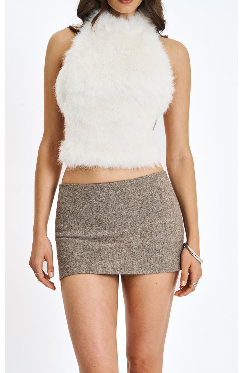 Miss Circle Osira Low-Waisted Micro Skort, Main, color, Taupe