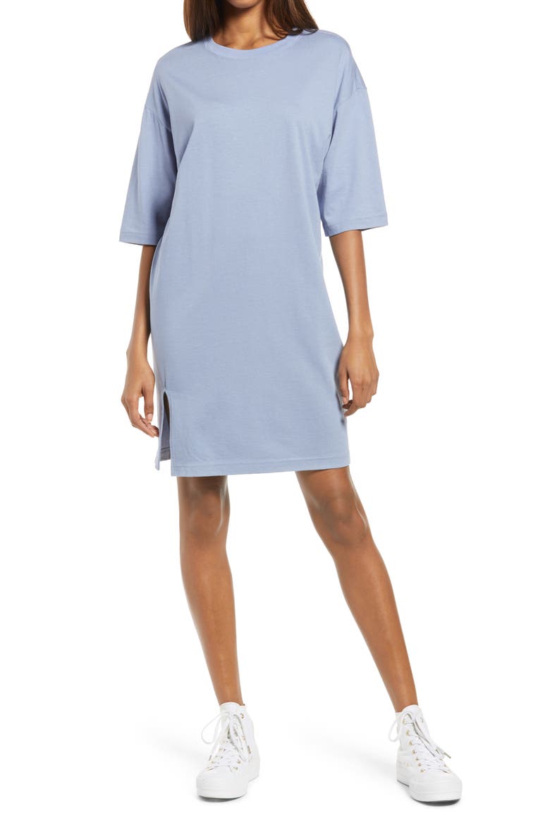 T-Shirt Dress, Main, color, BLUE STONEWASH
