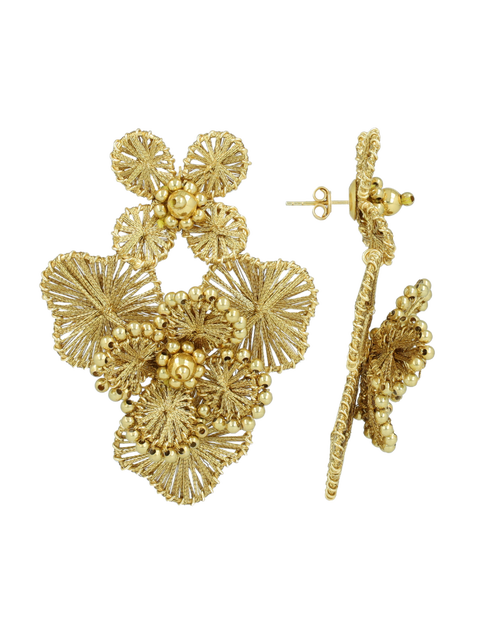 CE SI Double Flower Earring L - Gold