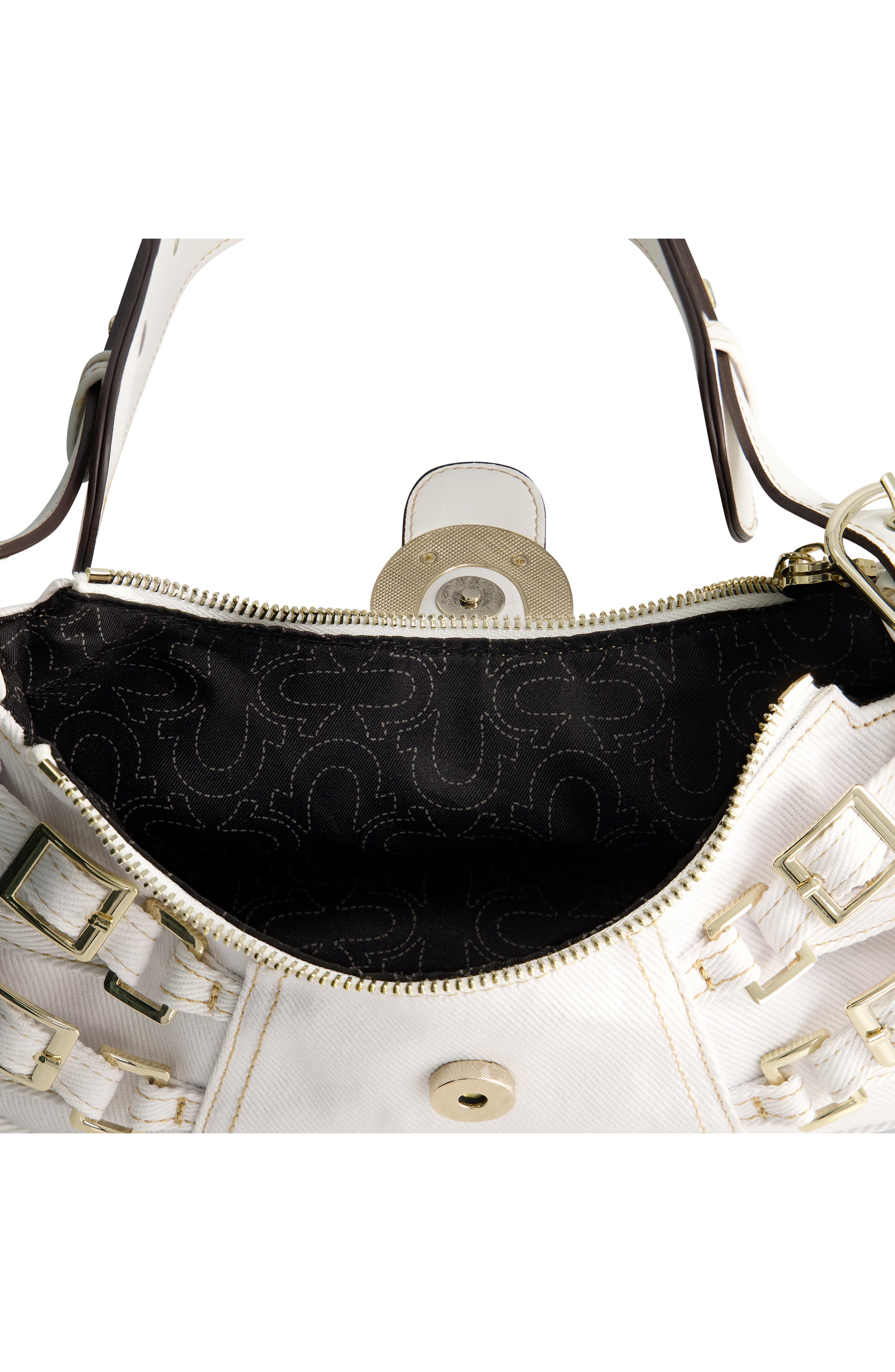 Multi-Strap Denim Shoulder Bag, Alternate, color, WHITE