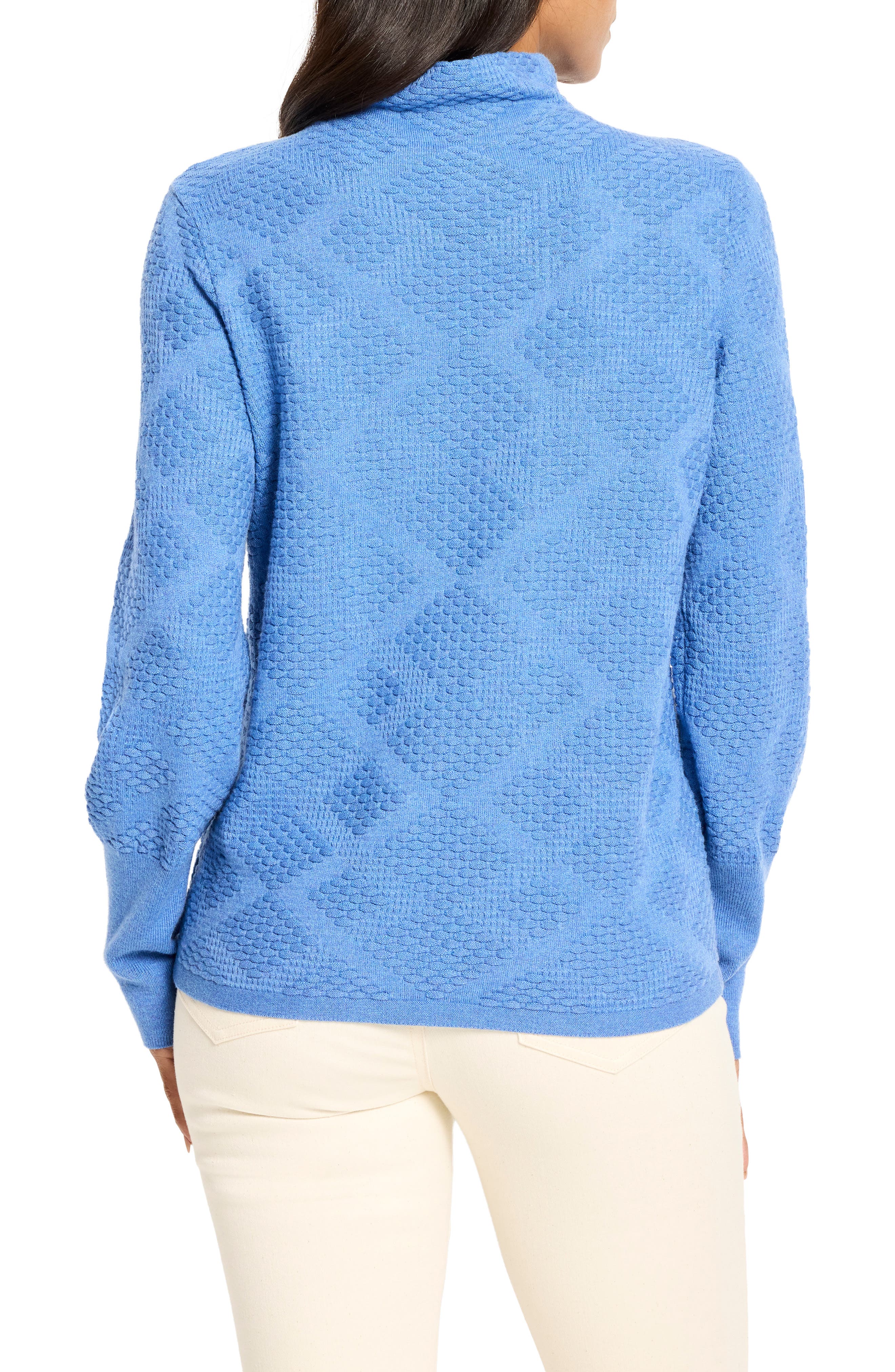 Diamond Stitch Funnel Neck Sweater - image 2