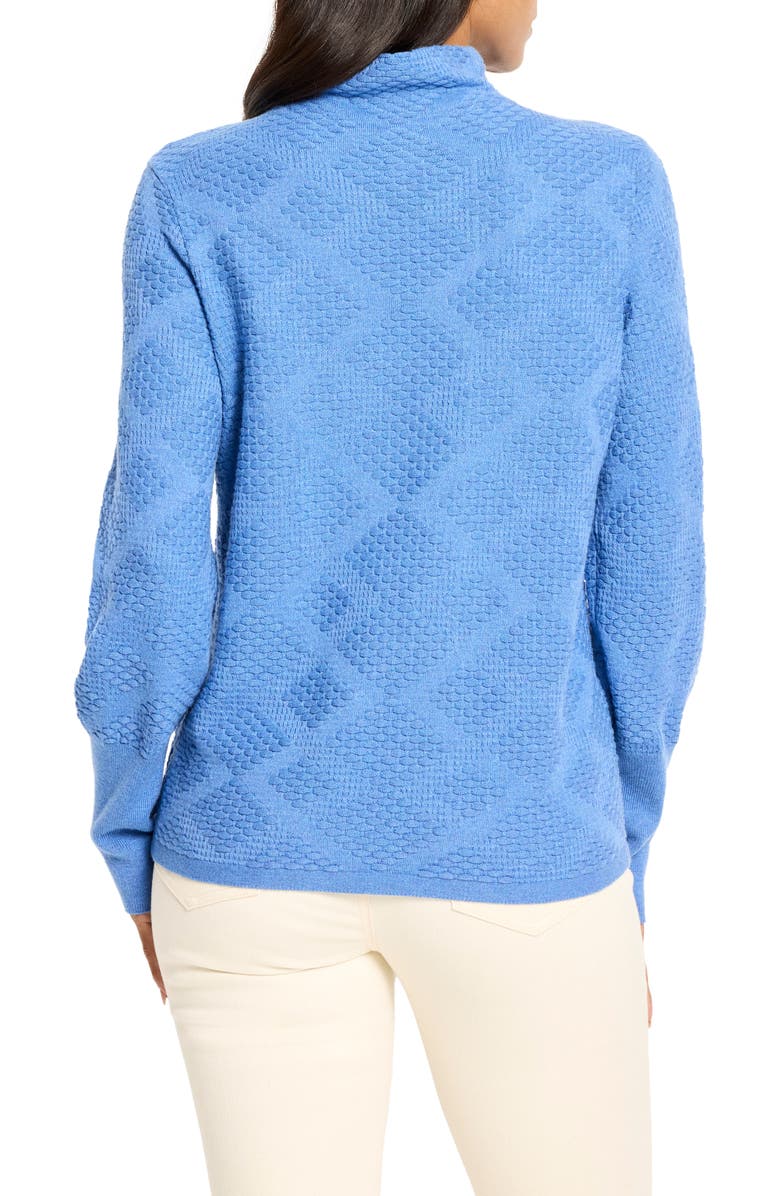NIC+ZOE Diamond Stitch Funnel Neck Sweater, Alternate, color, Mineral