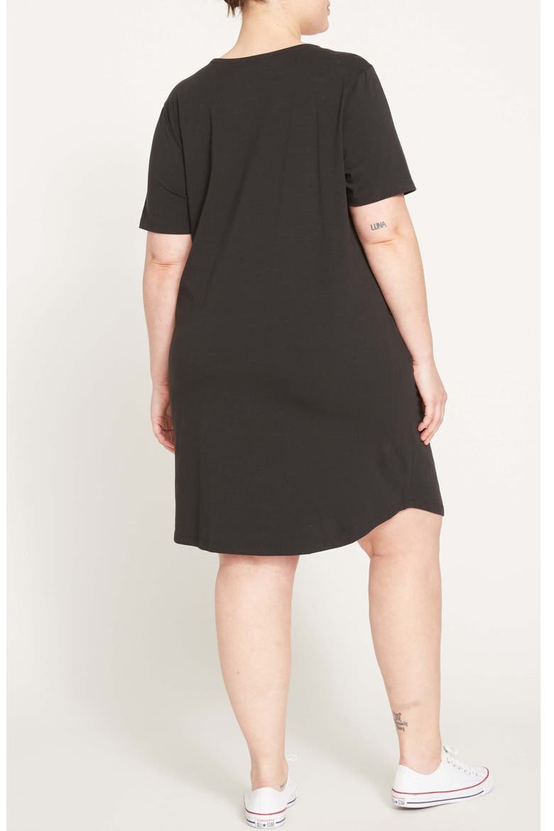 Halie T-Shirt Dress, Alternate, color, BLACK