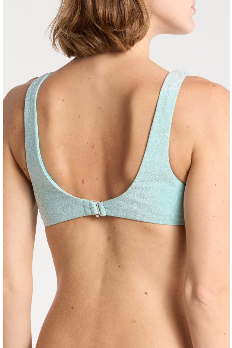 Sunny Metallic Scoop Neck Swim Top, Alternate, color, BLEACHED AQUA