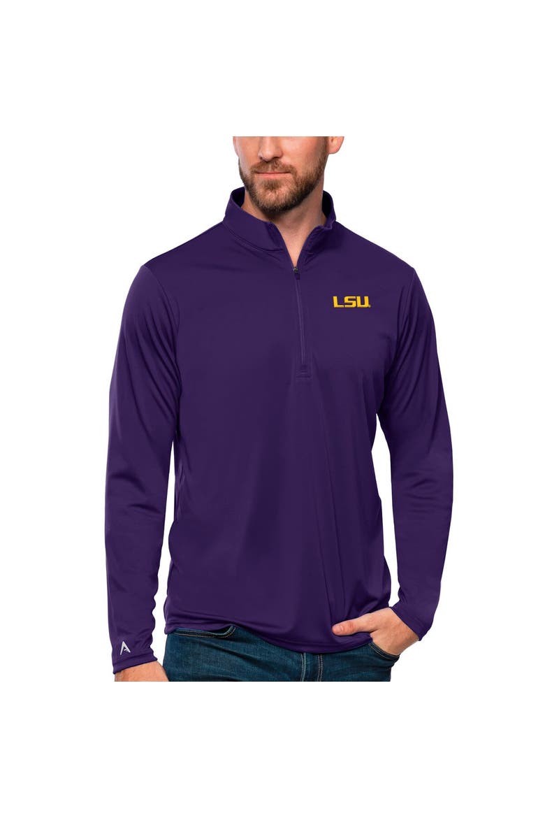 Men's Antigua Purple LSU Tigers Tribute Quarter-Zip Top, Alternate, color, Purple