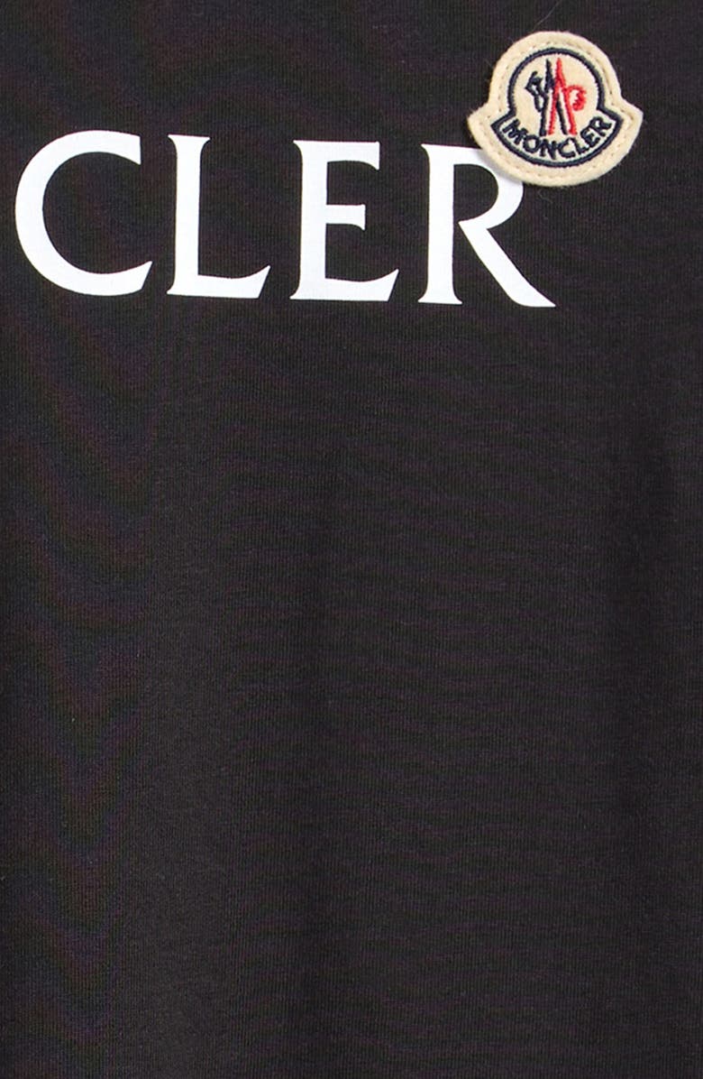 Moncler Kids' Logo Patch Graphic T-Shirt, Alternate, color, Black