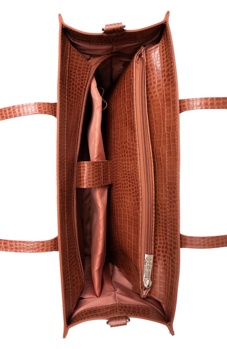 Béis Mini Work Croc Embossed Faux Leather Tote, Alternate, color,