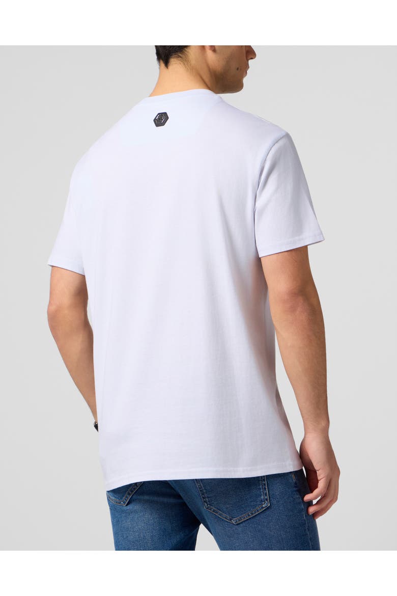 Round Neck T-Shirt Little Devil Crystal Men, Alternate, color, white